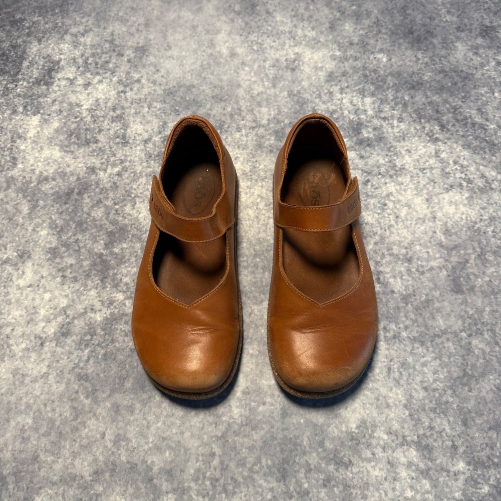 Taos Ultimate Leather Mary Jane Shoes Women Tan Comfort Flats Spain 38 US 7 7.5